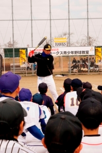 江川選手のバッティング指導