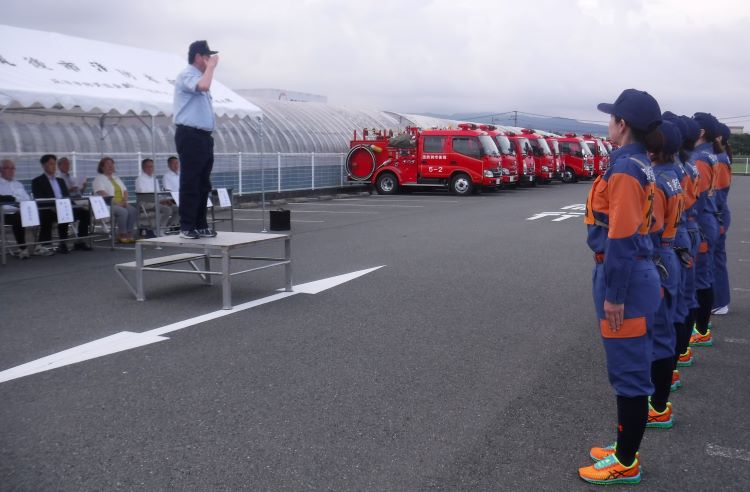 女性消防操法大会走壮行会 女性消防操法大会走壮行会