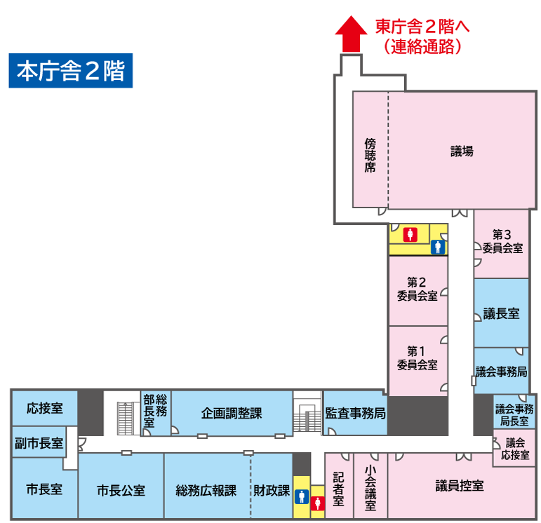本庁舎2階フロアマップ 本庁舎2階フロアマップ